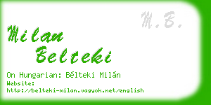 milan belteki business card